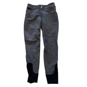 Dover Saddlery Women's 28 Riding Breeches Gray Silicone Knee Patch Equestrian